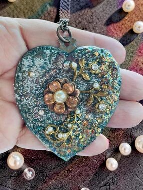 Heart Handcrafted necklace, Heart jewelry , Handcrafted jewelry- One Of A Kind